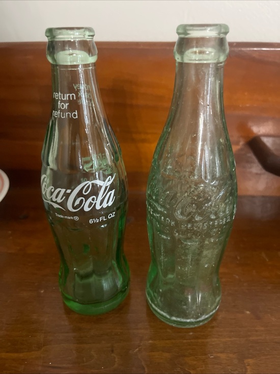 Other - 2 Vintage Coca-Cola Bottles 6 1/2 Fluid Oz Size.